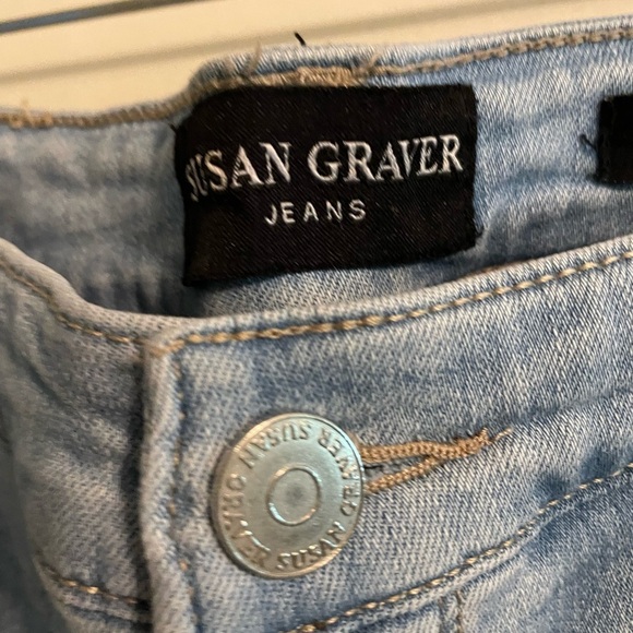 Susan Graver Girlfriend Raw Hem Cuffed Light Wash Jean Size 22W - Picture 9 of 16